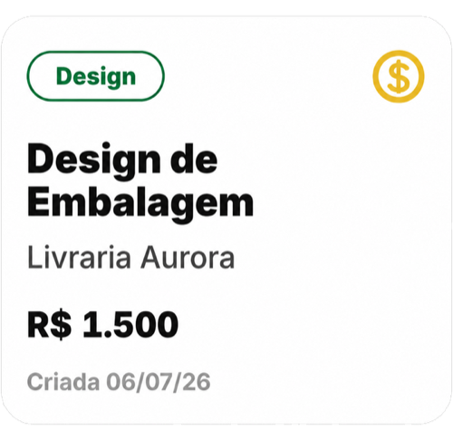 Design de Embalagem · Livraria Aurora · R$ 1.500